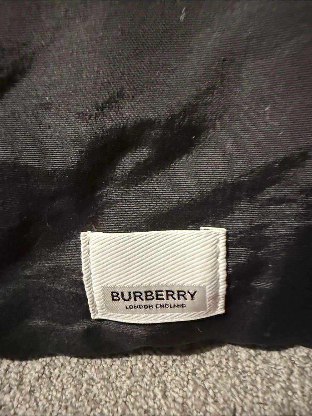 Burberry black quilted nylon baby changing mat/ travel replacement pad.